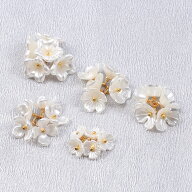 即日発送！100円！パール調フラワー付 連チャーム アクリルフラワータッセルチャーム ピアス イヤリング …
