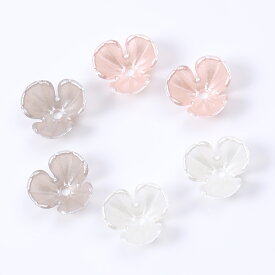 即日発送！100円！三弁花アクリルパーツ フラワーパーツ ピアス イヤリング 可愛くアレンジ ハンドメイドアクセサリーパーツ 手芸 ハンドメイド DIY材料 3色 1穴 アクリルパーツ アクリルパール風 フラワー 三弁花アクリルパーツ約 10×10mm（50ヶ）