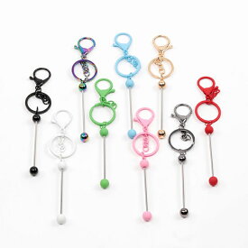 即日発送！カスタムキーホルダー ビーズ通し棒付き オリジナルキーホルダー制作 ナスカン キーリング ストラップ金具