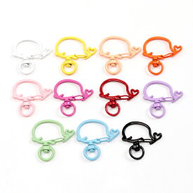 即日発送！推し色キーホルダー金具 クジラ 回転カン付き 手作り推し活 カラーキーホルダー金具 ストラップ金具 約33×33mm (4ヶ)