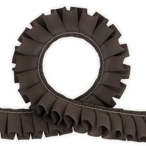 W[[bg v[c{ 24mm EH[ibc 1m / Georgette [Pleated] Ribbon 24mm Walnuts 1m
