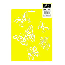 Delta Creative ステンシルテンプレート [バタフライ] 約18cm × 25cm / Delta Creative Stencil Butterflies 7" × 10"