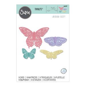 Sizzix VWbNX Vbc _C Zbg [tb^[ IoC] / Thinlits Die Set 9PK Flutter on By by Jessica Scott
