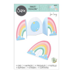 Sizzix VWbNX Vbc tH[h A O _C Zbg [J[h, C{[] / Thinlits Die Set 11PK Card, Rainbow Fold a Long by Jen Long