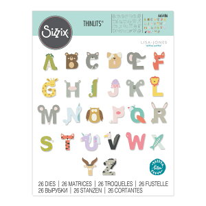 Sizzix VWbNX Vbc _C Zbg [Aj} At@xbg] / Thinlits Die Set 26PK Animal Alphabet by Lisa Jones