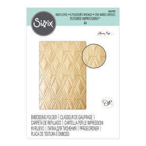 Sizzix VWbNX }`x eNX`[h CvbVY G{bVO tH_[ [oXC p^[] / Multi-Level Textured Impressions Embossing Folder Rhombus Line Pattern by Olivia Rose