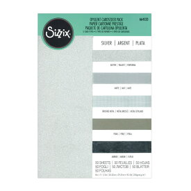 Sizzix シジックス Surfacez カードストックパック [シルバー] 20.32cm x 29.21cm 50枚入 / The Opulent Cardstock Pack 8" x 11 1/2" Silver 50 Sheets