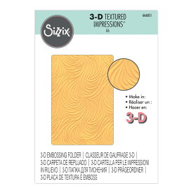 Sizzix シジックス 3D テクスチャード インプレッションズ エンボッシング フォルダー [フローイング ウェイブス] / 3-D Textured Impressions Embossing Folder Flowing Waves by Sizzix