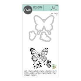 Sizzix シジックス フレームリッツ&スタンプ ダイ セット [バタフライ バースデイ] / Framelits Die Set 3PK w/3PK Stamps Butterfly Birthday by Jen Long
