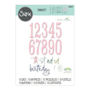 Sizzix VWbNX Vbc _C Zbg [t@rX o[XfB io[Y] / Thinlits Die Set 15PK Fabulous Birthday Numbers by Debi Potter