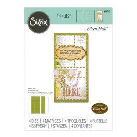 Sizzix シジックス シンリッツ ダイ セット [ミニ スリムライン&チケット] / Thinlits Die Set 4PK Mini Slimline & Tickets by Eileen Hull