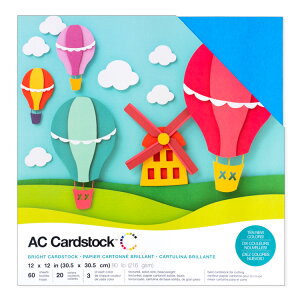 American Crafts J[hXgbN oGeB[pbN eNX`[h [uCg] eF3 v60 / American Crafts Cardstock Variety Pack 12" × 12" Textured Bright 60 piece