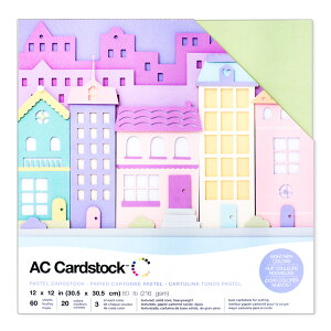 American Crafts �J�[�h�X�g�b�N �o���G�e�B�[�p�b�N �e�N�X�`���[�h [�p�X�e��] �e�F3�� �v60���� / American Crafts Cardstock Variety Pack 12 × 12 Textured Pastel 60 piece