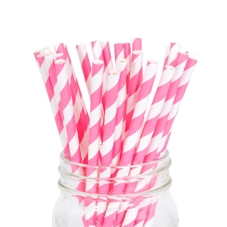【楽天市場】ペーパーストロー 紙ストロー [ストロベリー ストライプ] 25本入 / Paper Straws Strawberry Stripe  25pcs : クラフトモンキー