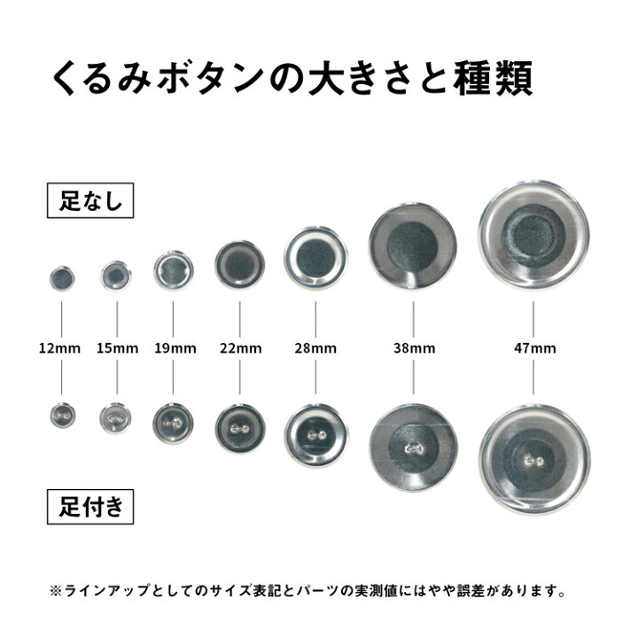 3442円 【SALE／85%OFF】 22mm ピンズ型くるみボタンパーツセット 250組入