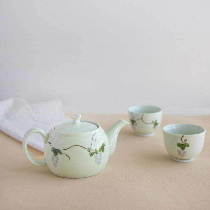 楽天市場】有田焼 波佐見焼 葡萄絵茶器セット 木箱入り（ポット1個+ 