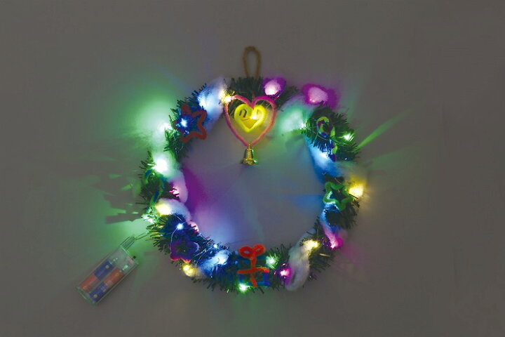 楽天市場 3980円以上送料無料 クリスマスリース 工作 クリスマス ライト付き イルミネーション 手作り もみの木 光る オリジナル 飾り オーナメント 簡単 キット 電池付き すぐに使える かわいい 冬休み 小学生 低学年 高学年 幼児 女の子 男の子 中学生 クリスマス