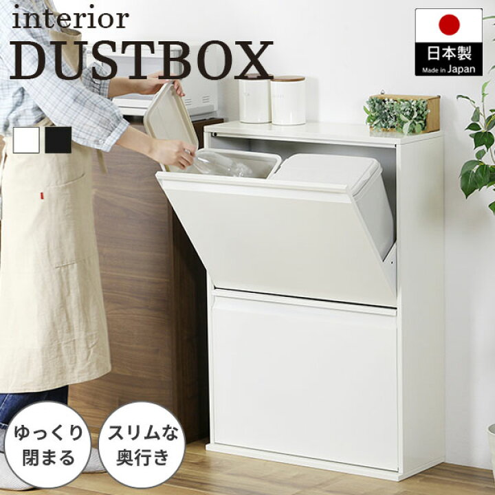 楽天市場】ダストボックス 4分別 スリム ダンパー付 日本製 薄型 完成 