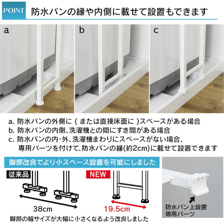 楽天市場 突っ張り ラダー ランドリーラック 棚 3段 ランドリー収納 スリム コンパクト 薄型 縦型 おしゃれ 縦型 防水パン 設置 ランドリー 収納 洗濯機ラック 川口工器オンライン 楽天市場店