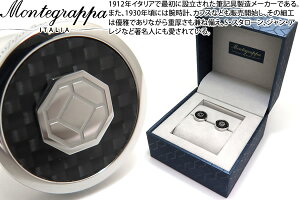 MONTEGRAPPA �����e�O���b�p RONDO' STAINLESS STEEL CARBON CUFFLINKS �����h�J�t�X�i�X�e�����X�A�J�[�{���j�y�����e�O���b�p���K�戵�X�z�y���������z