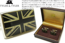 TYLER & TYLER タイラー&タイラー STENCIL ART UNION JACK WHITE BRICK CUFFLINKS　ステンシルアート ユニオンジャックカフス(ホワイトブリック)【送料無料】【カフスボタン　カフリンクス】 父の日