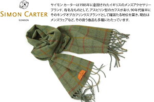 SIMON CARTER TCJ[^[ SIMPLE CHECK GREEN WOOL MUFFLER Vv`FbN E[}t[iO[j̓yXJ[tzyuhzyMallalieuszy}EXz