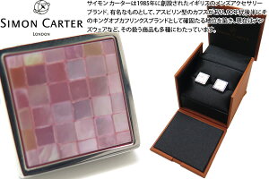 SIMON CARTER TCJ[^[ SMALL SQUARE CHEQUER PINK MOP CUFFLINKS X[XNGA`FbJ[JtX(L)yJtX{^@JtNXz