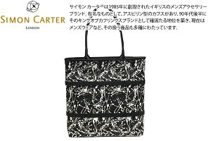 SIMON CARTER �T�C�����J�[�^�[ BLACK / WHITE DRIPPING TOTE BAG �g�[�g �o�b�O�i�u���b�N/�z���C�g �h���b�s���O�j�y�r�W�l�X�o�b�O �z�y�u�����h�z ���̓�