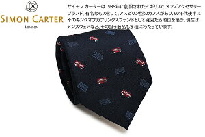 SIMON CARTER �T�C�����J�[�^�[ LONDON BUS BLUE BLACK SILK TIE �����h���o�X �V���N�l�N�^�C�i�u���[�u���b�N�j�y���{���z�y�l�N�^�C�@�^�C�z�y�u�����h�z ���̓�