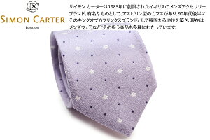 �y2026SS���f���zSIMON CARTER �T�C�����J�[�^�[ TURTLE ��DOT LAVENDER SILK TIE �E�~�K�� �h�b�g �V���N�l�N�^�C�i���x���_�[�j�y���{���z�y�l�N�^�C�@�^�C�z�y�u�����h�z ���̓�