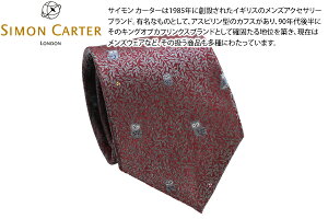 �y2026SS���f���zSIMON CARTER �T�C�����J�[�^�[ OWL �� LEAF WINE RED SILK TIE �t�N���E�����[�t �V���N�l�N�^�C�i���C�����b�h�j�y���{���z�y�l�N�^�C�@�^�C�z�y�u�����h�z ���̓�