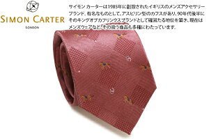 �y2026SS���f���zSIMON CARTER �T�C�����J�[�^�[ HORSE BLOCK CHECK ROSE PINK SILK TIE �n �u���b�N�`�F�b�N �V���N�l�N�^�C�i���[�Y�s���N�j�y���{���z�y�l�N�^�C�@�^�C�z�y�u�����h�z ���̓�
