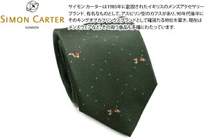 �y2026SS���f���zSIMON CARTER �T�C�����J�[�^�[ DOG �� DOT GREEN SILK TIE�@�����h�b�g �V���N�l�N�^�C�i�O���[���j�y���{���z�y�l�N�^�C�@�^�C�z�y�u�����h�z ���̓�