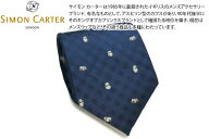 SIMON CARTER サイモンカーター PANDA GINGHAM CHECK NAVY BLUE SILK TIE パンダ ギンガムチェック シル…