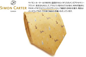 SIMON CARTER �T�C�����J�[�^�[ RABBIT FOREST GOLD SILK TIE �E�T�M �X �V���N�l�N�^�C�i�S�[���h�j�y���{���z�y�l�N�^�C�@�^�C�z�y�u�����h�z ���̓�