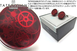 TATEOSSIAN ^eIVA MECHANICAL RESIN GEAR RHODIUM & RED CUFFLINKS@JjJ WMAJtXiWEbhj yzyJtX{^@JtNXz