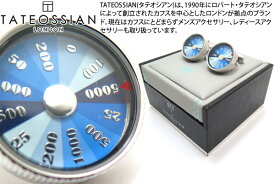 TATEOSSIAN タテオシアン PLAY TIME WHEEL OF FORTUNE RHODIUM ＆ BLUE TONES CUFFLINKS　プレイタイム ホイールオブフォーチュンカフス（ロジウム＆ブルートーン） 【カフスボタン　カフリンクス】