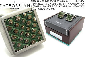 TITANIUM LEATHER GEOMETRIC ANIMAL PRINT GREEN CUFFLINKS �`�^�j�E�� ���U�[�W�I���g���b�N�A�j�}���v�����g�J�t�X�i�O���[���j �y���������z�y�J�t�X�{�^���@�J�t�����N�X�z�y�u�����h�z