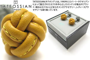 TATEOSSIAN ^eIVA LEATHER NODO PELLE RHODIUM & YELLOW AND GREY CUFFLINKS@m[hybU[JtXiCG[&OCj yzyJtX{^@JtNXzyuhz