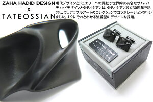 ZAHA HADID DESIGN X TATEOSSIAN UnEnfBhfUC×^eIVA@TYNE BLACK STAINLESS STEEL IN BRUSHED FINISH CUFFLINKS@^CJtXiubNXeXEubVdグj yJtX{^@Jt