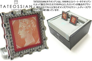 TATEOSSIAN ^eIVA REGALIA VICTORIA GUNMETAL & VERMILLION STAMP CUFFLINKS@KArNgAJtXiK^&o[~I؎j