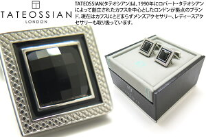 TATEOSSIAN ^eIVA CRYSTAL QUADRATO SW RHODIUM & JET CUFFLINKS@NX^ NAh[gNX^JtXiWEWFbgj E115ZbgyzyJtX{^@JtNXz
