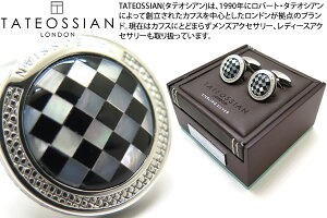 TATEOSSIAN ^eIVA SILVER STONES OF THE WORLD SIGNATURE ROUND RHODIUM & ONYX + WHITE MOP CUFFLINKS@Xg[Iu[h VOj`EhVo[JtXiWEIjLX+Ljyuhz