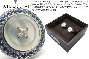 TATEOSSIAN ^eIVA SILVER PRECIOUS BUTTON RHODIUM MOP & SAPPHIRES (0.85ct) CUFFLINKS@vVX{^Vo[JtXiLTt@CAj