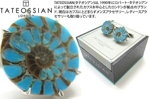 TATEOSSIAN ^eIVA SILVER AMMONITE PEARL RHODIUM  TURQUOISE AMMONITE CUFFLINKS@AiCgp[Vo[JtXiWE^[RCYAiCgj@E25Zbg