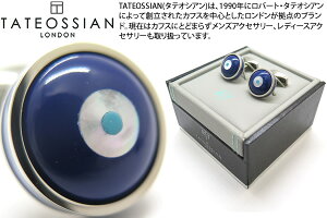 y2025SSfzTATEOSSIAN ^eIVA ENAMEL MILOS EVIL EYE PALLADIUM, BLUE ENAMEL, BLUE RESIN & WHITE MOP CUFFLINKS@Gi ~XC[rACJtXiu[GiAu[WALjy