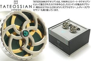 �y2026SS���f���zTATEOSSIAN �^�e�I�V�A�� PLAY TIME TRINITY PALLADIUM, YELLOW GOLD, GREEN ENAMEL & GREEN SW CUFFLINKS�@�v���C�^�C�� �g���j�e�B�J�t�X�i�p���W�E���A�C�G���[�S�[���h�A�O���[���G�i������SW�j�y