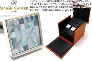 SIMON CARTER �T�C�����J�[�^�[ SMALL SQUARE CHEQUER BLUE MOP CUFFLINKS �X���[���X�N�G�A�`�F�b�J�[�J�t�X(���L)�y�J�t�X�{�^���@�J�t�����N�X�z ���̓�