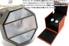 SIMON CARTER サイモンカーター SHOJI WHITE MOP & GUNMETAL CUFFLINKS ショージカフス（白蝶貝&ガンメタル）【カフスボタン　カフリンクス】