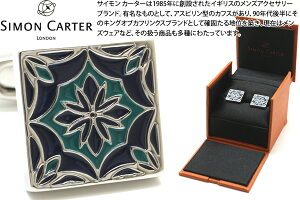 SIMON CARTER TCJ[^[ ENAMEL TILE BLUE CUFFLINKS@Gi^CJtXiu[jyJtX{^@JtNXz ̓